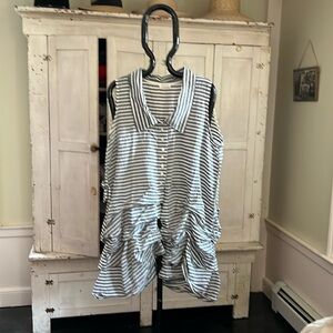 Krista Larson Boleyn sleeveless tunic grey/white